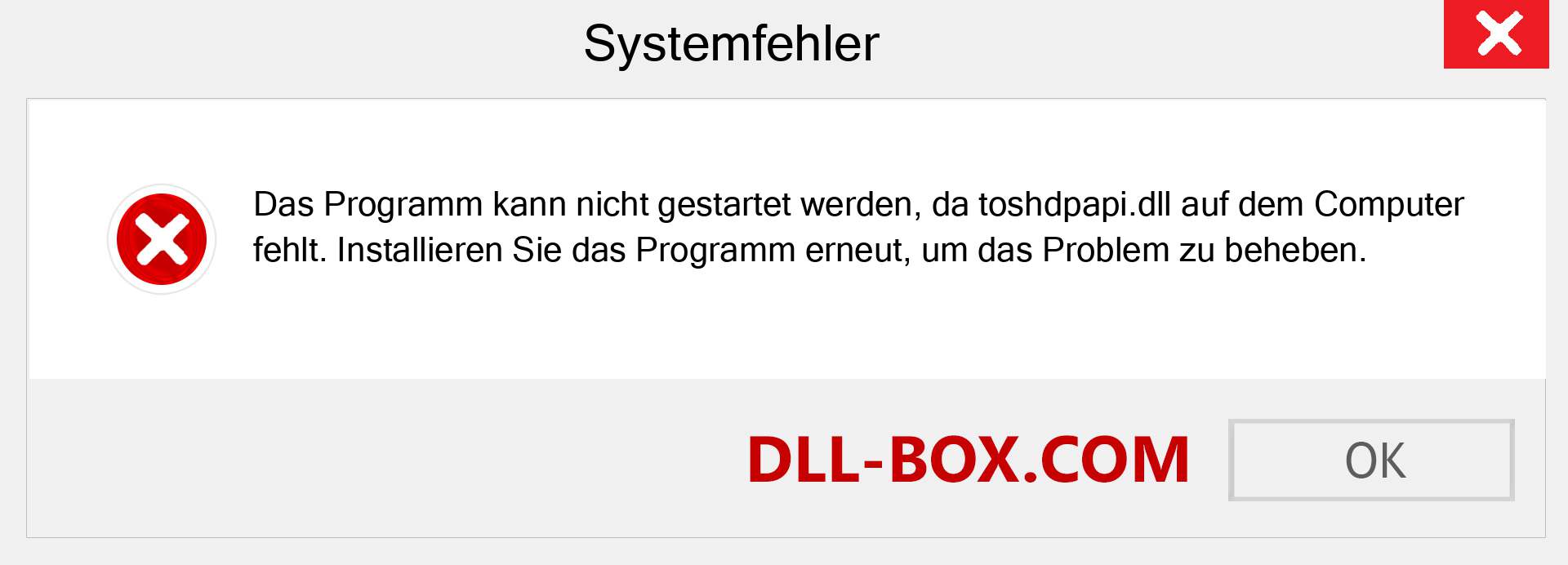 toshdpapi.dll-Datei fehlt?. Download für Windows 7, 8, 10 - Fix toshdpapi dll Missing Error unter Windows, Fotos, Bildern