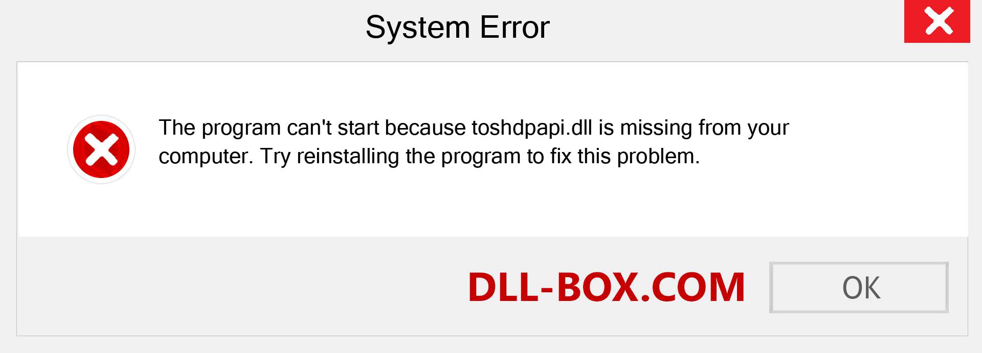  toshdpapi.dll file is missing?. Download for Windows 7, 8, 10 - Fix  toshdpapi dll Missing Error on Windows, photos, images