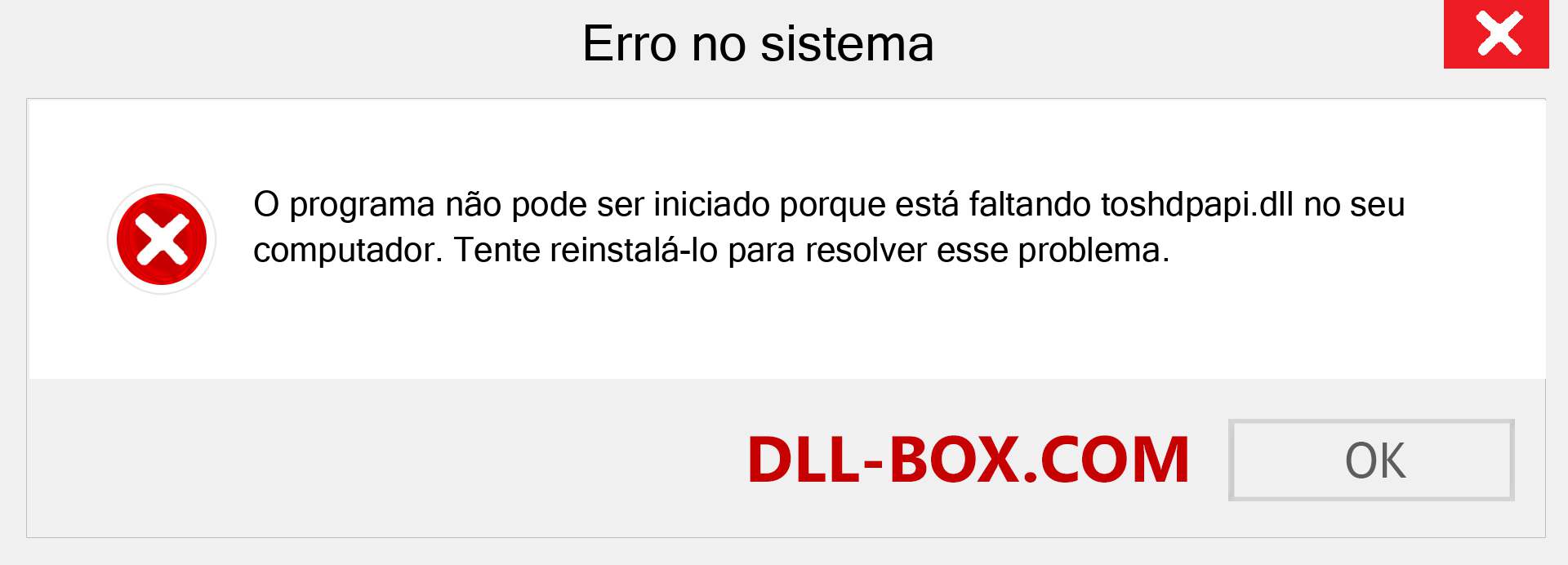 Arquivo toshdpapi.dll ausente ?. Download para Windows 7, 8, 10 - Correção de erro ausente toshdpapi dll no Windows, fotos, imagens